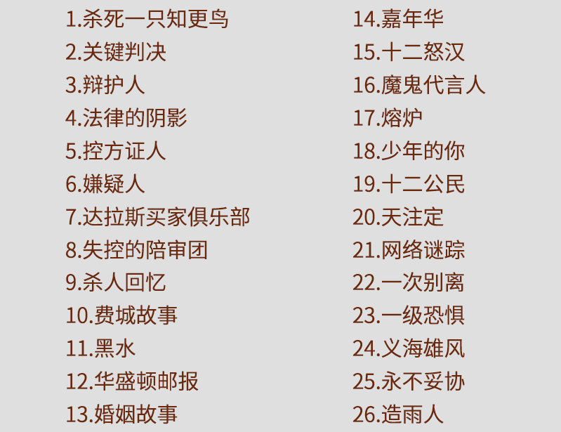 经典法律题材电影推荐